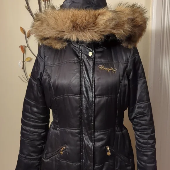 Vintage Coogi Puffer Jacket with Removable Faux Fur lined hood Size Medium - Picture 2 of 14